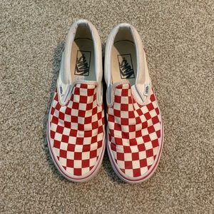 Red checkered Vans